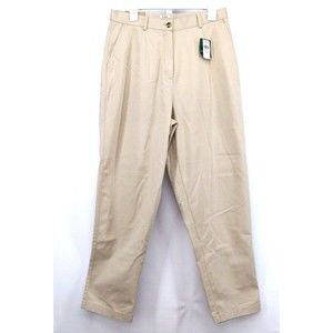 L.L. Bean Pants Womens Size 14 Beige Original Fit 100% Cotton Chino NEW Classic